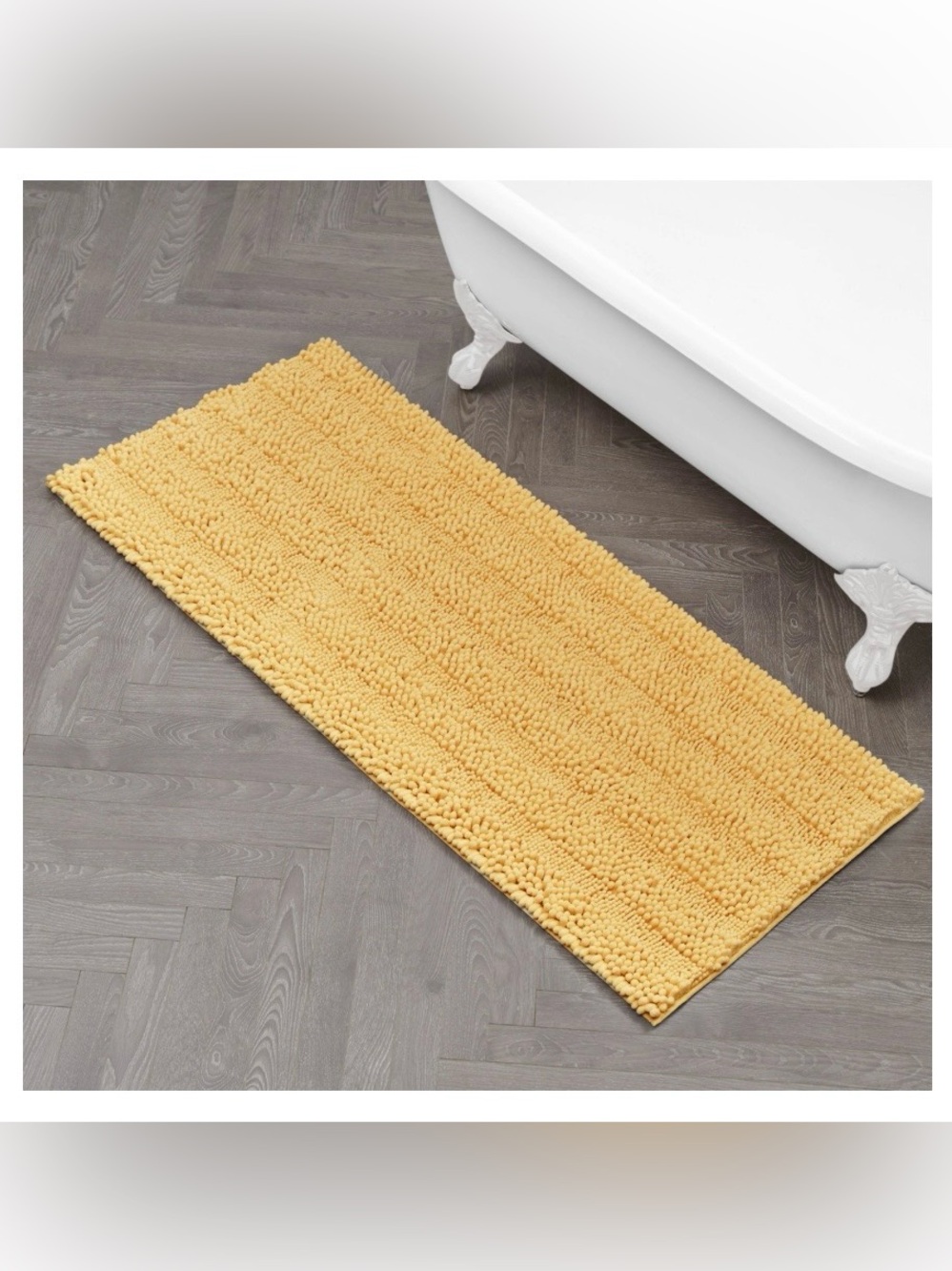 Laura Ashley Astor Chenille Bath Mat 24x60” YELLOW